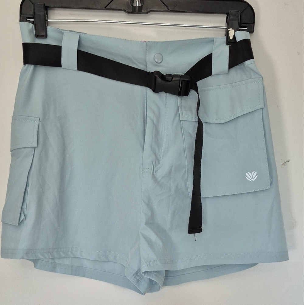 Forever 21 Light Blue Women's Shorts with Black Belt
